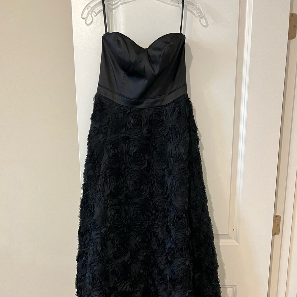 Bebe Strapless Gown - Black Floral - Size 4